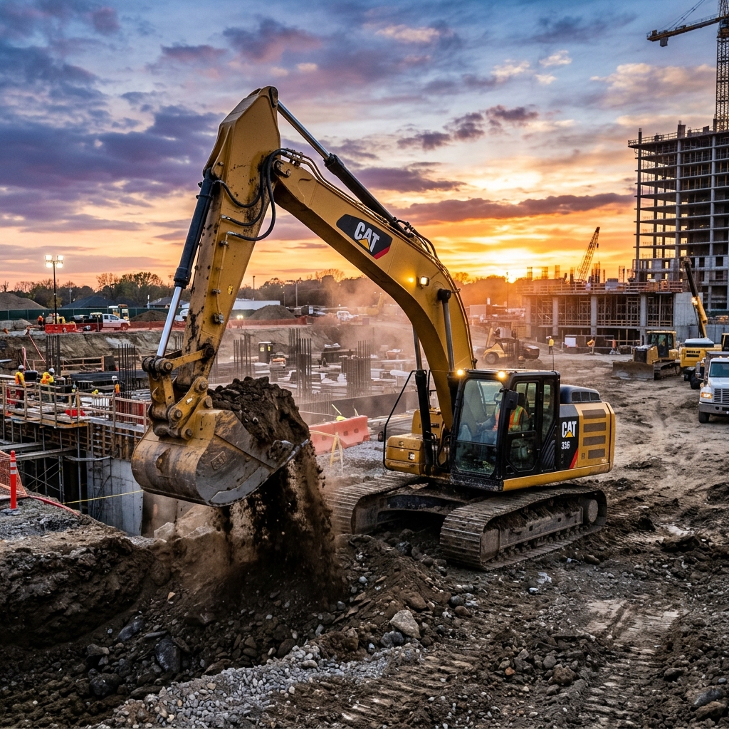 Excavation industry scene
