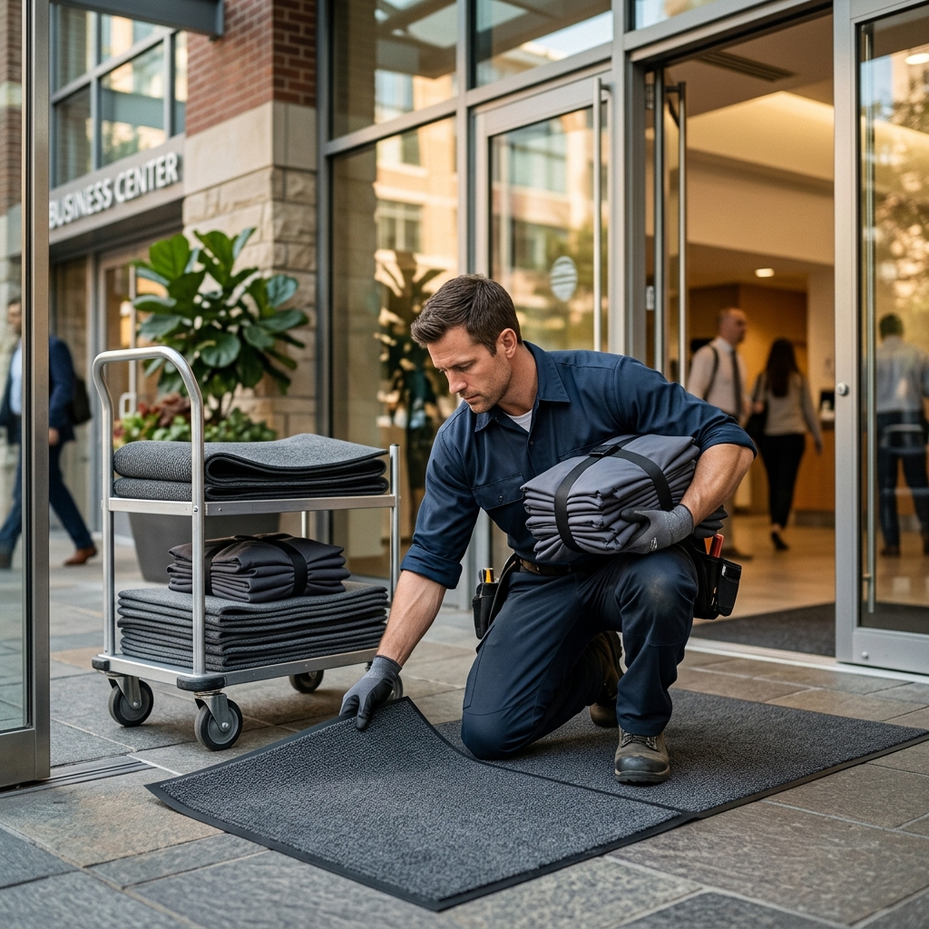 Mat & Uniform Delivery industry scene